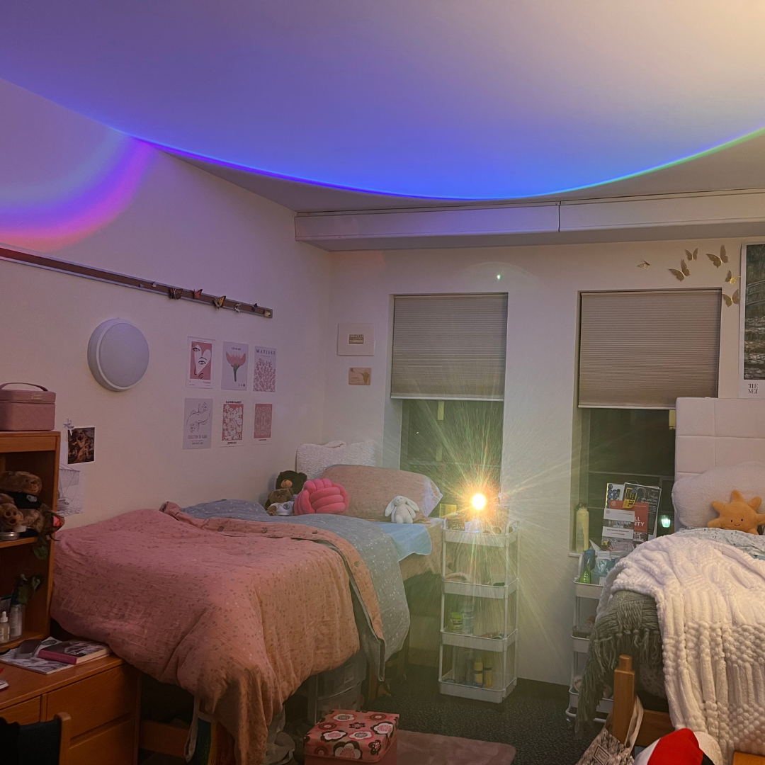 Students room picture, two beds, nightstands