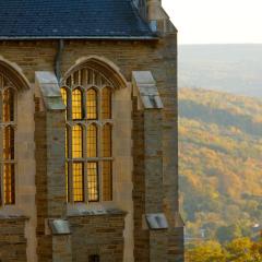 Far above, north view of Memorial Room over Ithaca