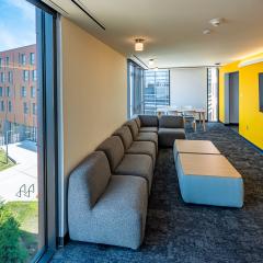 Windows and study lounge overlooking a beautiful view. 