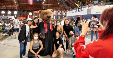 Group of students with Touchdown at Senior Convocation 2022