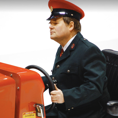 Dave Nulle driving a Zamboni on Cornell Ice